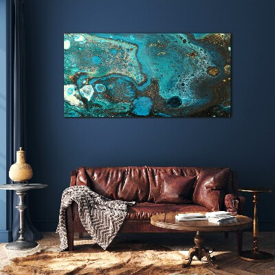 Ocean swirls of colors Glass Print