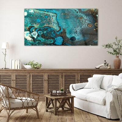 Ocean swirls of colors Glass Print