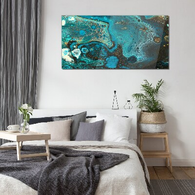 Ocean swirls of colors Glass Print