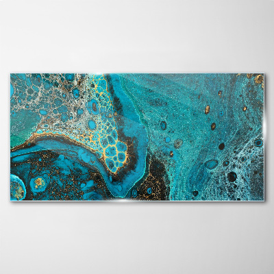 Ocean waves in blue tones Glass Print