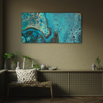 Ocean waves in blue tones Glass Print