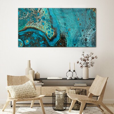 Ocean waves in blue tones Glass Print