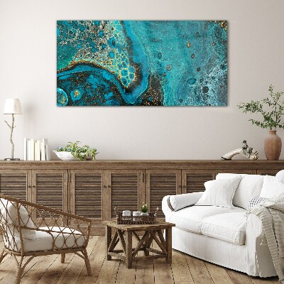 Ocean waves in blue tones Glass Print