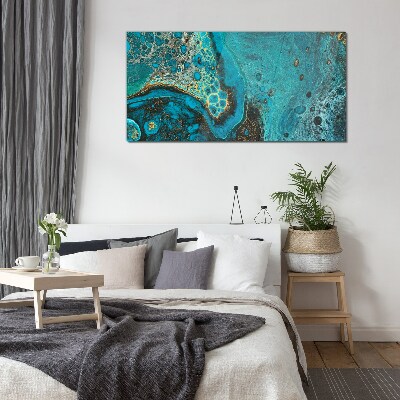 Ocean waves in blue tones Glass Print