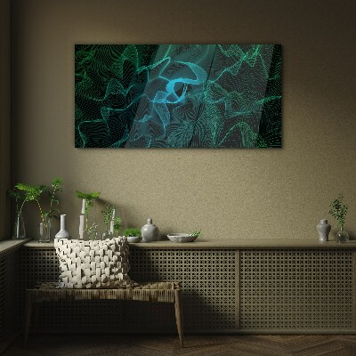 Waves and lines in motion Glass Print