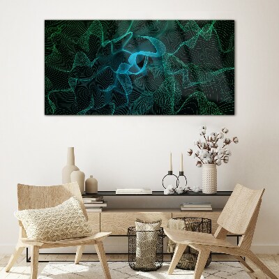 Waves and lines in motion Glass Print