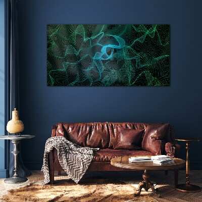 Waves and lines in motion Glass Print