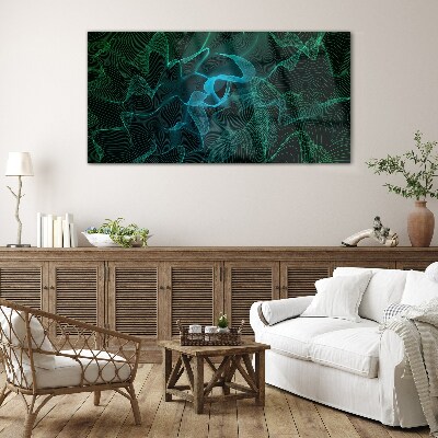 Waves and lines in motion Glass Print
