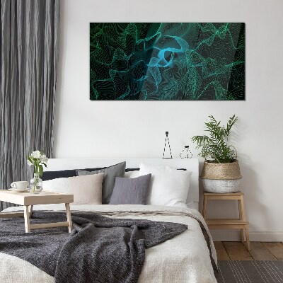 Waves and lines in motion Glass Print