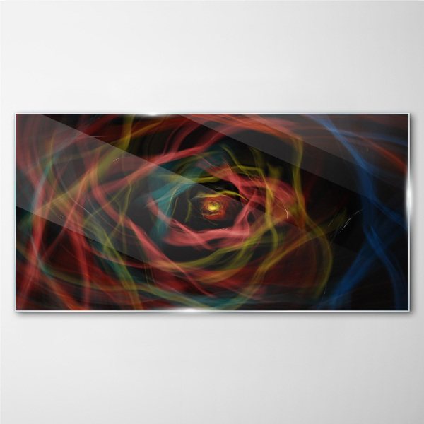 A swirl of colored lights Glass Print