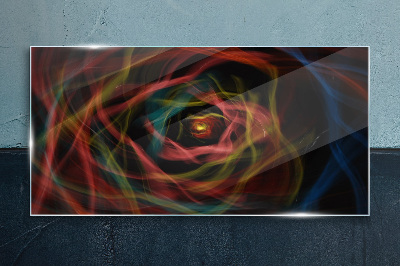 A swirl of colored lights Glass Print