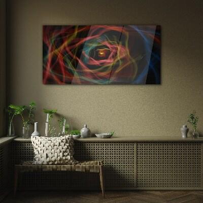 A swirl of colored lights Glass Print