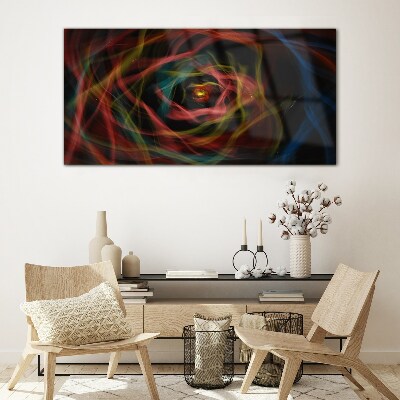 A swirl of colored lights Glass Print