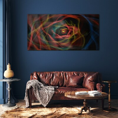 A swirl of colored lights Glass Print