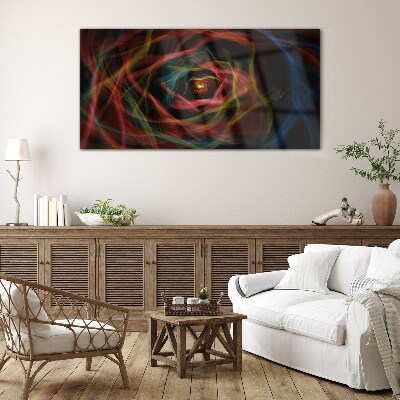 A swirl of colored lights Glass Print