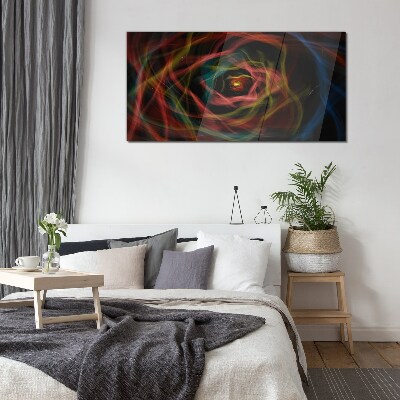 A swirl of colored lights Glass Print