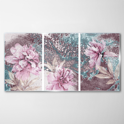 A floral dream in pastel shades Glass Print