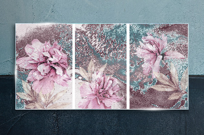 A floral dream in pastel shades Glass Print