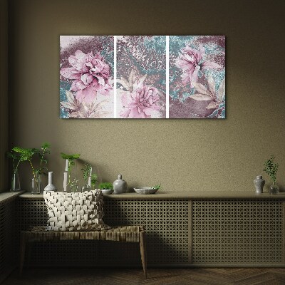 A floral dream in pastel shades Glass Print