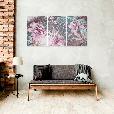 A floral dream in pastel shades Glass Print