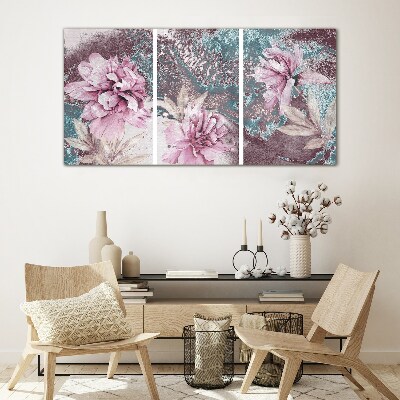 A floral dream in pastel shades Glass Print