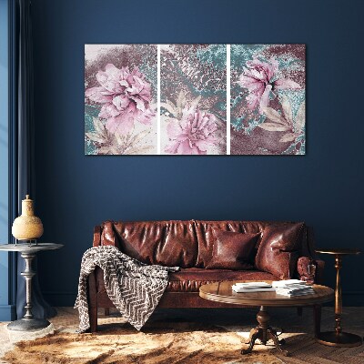 A floral dream in pastel shades Glass Print
