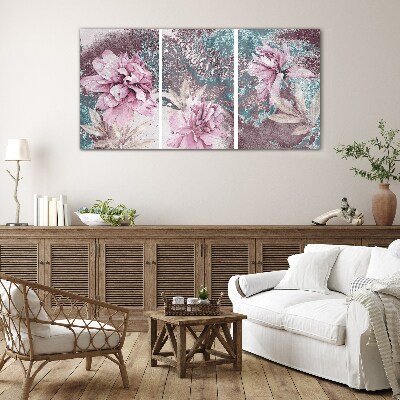 A floral dream in pastel shades Glass Print