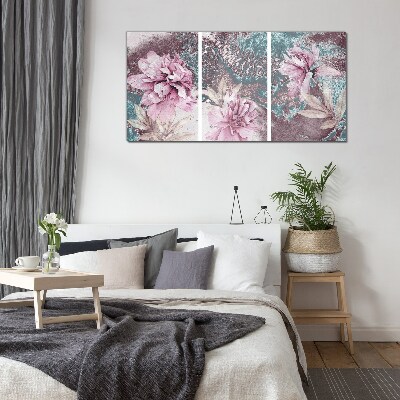 A floral dream in pastel shades Glass Print