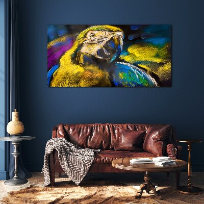 Abstraction animal parrot Glass Wall Art