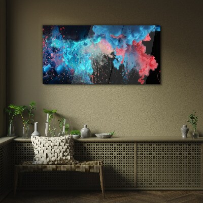 Colorful clouds in motion Glass Print