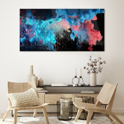 Colorful clouds in motion Glass Print