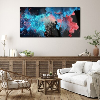 Colorful clouds in motion Glass Print