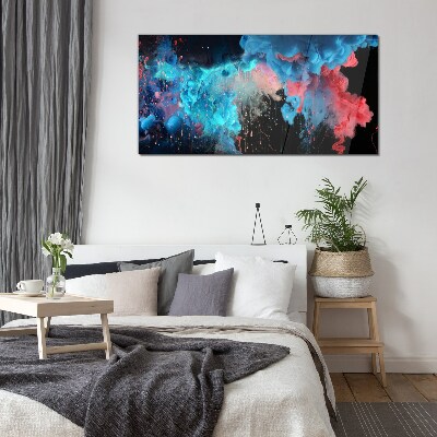Colorful clouds in motion Glass Print
