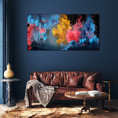 Colorful explosions of emotions Glass Print