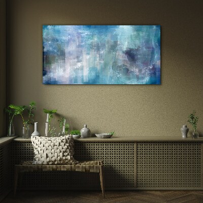 Abstract play of colors in blue tones Glass Print