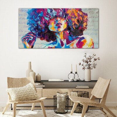 Colorful Portrait Expression Glass Print