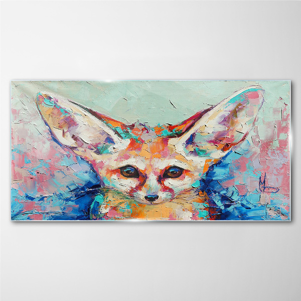 Color portrait of a fennec fox Glass Print