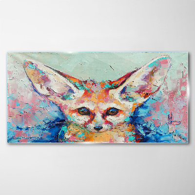 Color portrait of a fennec fox Glass Print