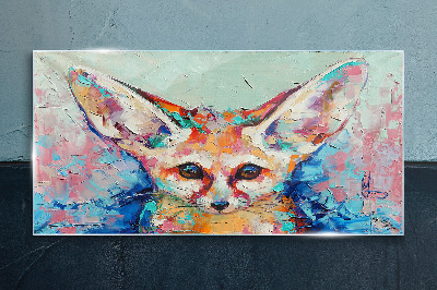 Color portrait of a fennec fox Glass Print