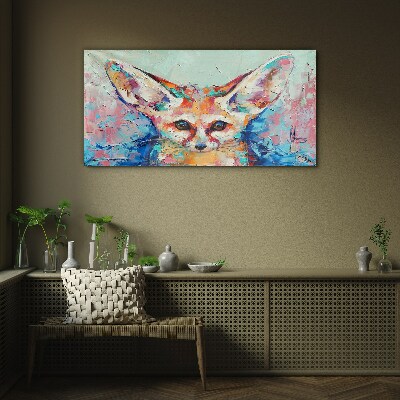 Color portrait of a fennec fox Glass Print