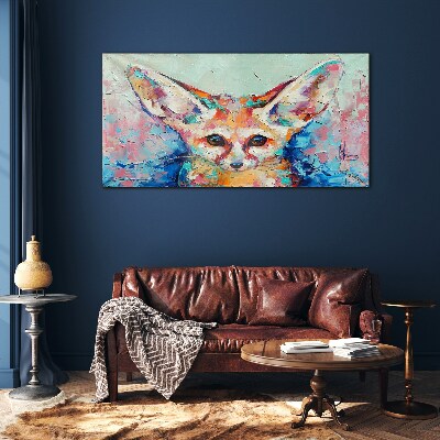 Color portrait of a fennec fox Glass Print