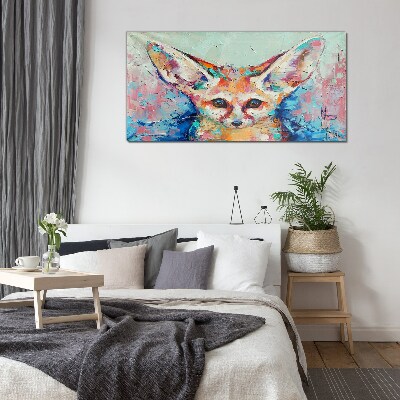 Color portrait of a fennec fox Glass Print