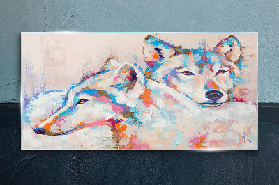 Hardened animals wolves Glass Print