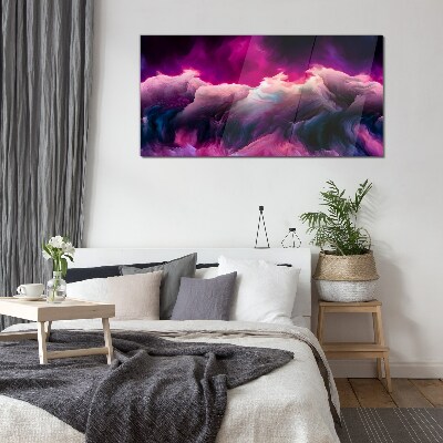 Waves of colors in purple Glass Print