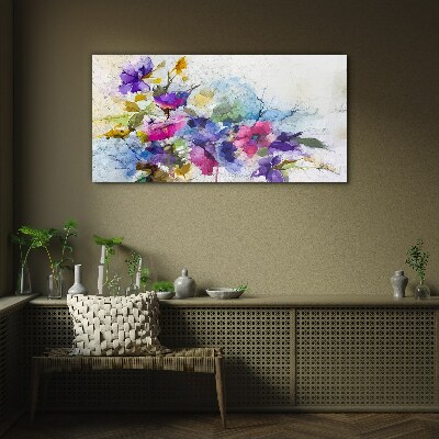 Floral explosion of colors Glass Print
