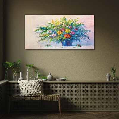 Abstract flowers Glass Print