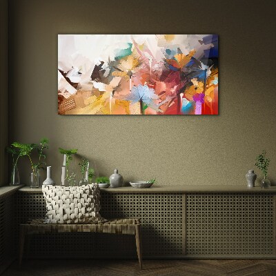 Colorful flowers in abstract style Glass Print