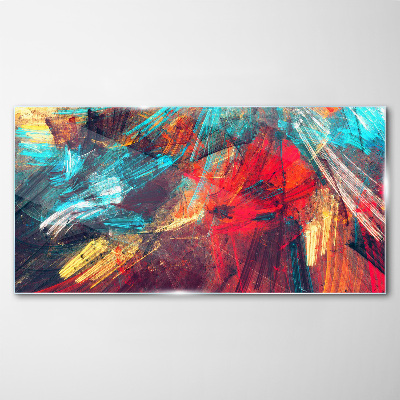 Dynamic explosion of colors Glass Print