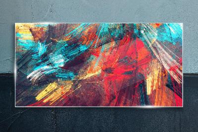 Dynamic explosion of colors Glass Print