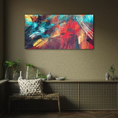 Dynamic explosion of colors Glass Print